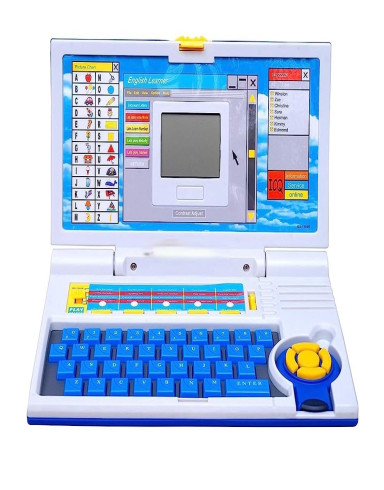 Urban Toys Kids Laptop - Educational Learning Toy : Learn Alphabet, Words, Math, Music & Play Games, 3+ Years Old, Blue