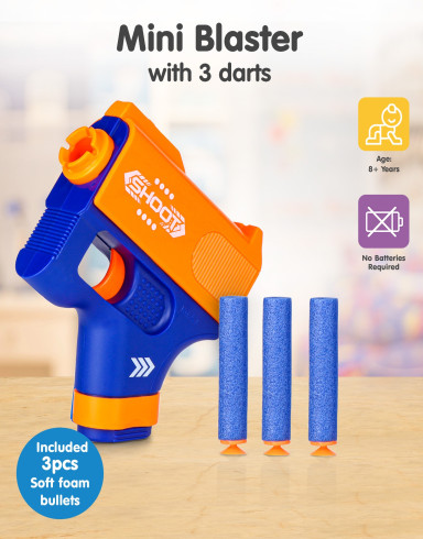 Mini Blaster Dart Gun for Boys & Girls - Multicolor