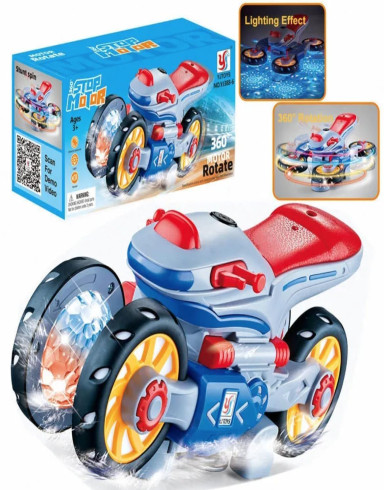 Stunt Motorcycle with 4D colorful  lights and music | 360° Spinning | Battery Operated Toys | ABS plastic